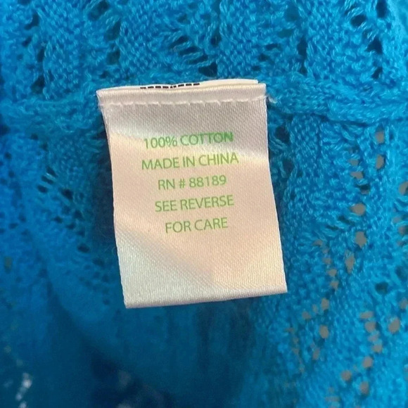 Lilly Pulitzer crochet women’s top - size xs - bright blue - Pompom trim - Picture 3 of 6